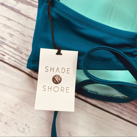 Shade & Shore blue green stitched edge bikini top - Picture 11 of 12